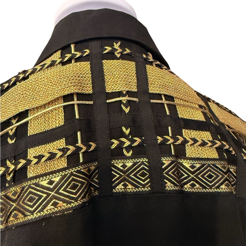 Vintage Black and Gold Double Breasted Jacket - Picture 5 of 7